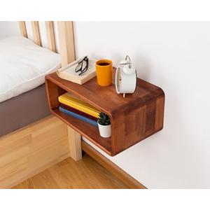Floating Nightstand, Wall Mounted Bedside Shelf, Handmade Bedroom Furniture,Pine Wood Floating Bedside Table, Minimalist and Unique Style 17x7.5 In Pack Of 2