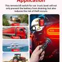 250A 12-24V Remote Battery Disconnect Switch with Extra Negative Battery Cable Led Voltage Display Car Anti Theft Kill Switch Automatic Battery Shut Off Switch