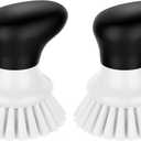 MR.SIGA Dish Scrub Brush, Palm Brush Dish Scrubber with Ergonomic Grip, Kitchen Brushes for Dishes, White, Pack of 2