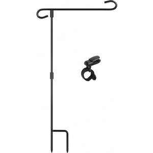 2 x Nirohee Garden Flag Stand,12x18 Garden Flag Holder Pole,Premium Metal Powder-Coated Flagpole with Anti-Wind Clip,Yard Flag Holder for Outside Outdoor Decor Decorations,Flagpole without Flags