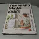 2-in-1Tempered Glass Cutting Board for Kitchen Standable Tempered Glass for Kitchen Counter + Food-Grade PP | Built-in Knife Sharpener & Anti-Spill Groove | Non-Slip, Easy to Clean 1712