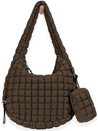 GASSDA Puffer Tote Bag for Women Large Quilted Puffy Lightweight Carryall Crossbody Tote Bag for Women