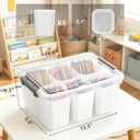 Citylife 17 QT Plastic Storage Bins Clear Storage Box with Lids Multipurpose Stackable Storage Containers for Organizing Tool, Craft, Crayon