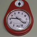 Retro Kitchen Timer Wall Clock,Hanging Clock with Timer | Hanging Clock | Home & Office | Bathroom & Kitchen | Indoor Decor | Classic Style(Red)