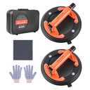 VEVOR Vacuum Suction Cup, 8-Inch Vacuum Glass Lifter with Metal Handle, 429 lbs Max Lifting Capacity Tile Suction Cup Tool with Carrying Case for Lifting Large Tile, Granite, Drywall, Windows (2-Pack)