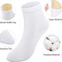 5 Pairs White Dressy Textured Short Socks Scallop Top Ankle Socks Premium Combed Cotton Cute Ruffle Stokings for Girls Casual Office Gifts Choice (White)