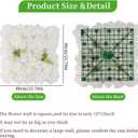 3D Flower Wall Backdrop - 12Pcs 15×15 Inch Artificial Rose Panels White Silk Floral Decor for Home Party Wedding Anniversary Birthday Photographic Studio Background & Decorative Fences