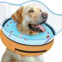 Elevated Inflatable Dog Cone Collar Alternative After Surgery, Dog Donut Collar, Soft Pet Cone to Stop Licking for Large Dogs, Large (Neck 12"-16")