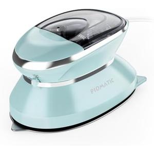 PIOMATIC Travel Iron Mini with Steam for Clothes with Dual Voltage, Portable Mini Ironing Machine with Non-Stick Soleplate, Small Iron for Sewing, Quilting and Handcraft