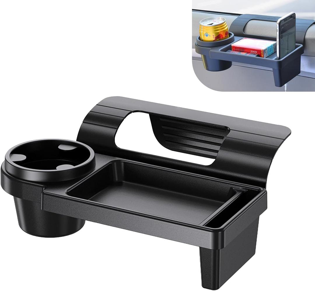 Car Window Storage Organizer, Multifunctional Car Window Water Cup Holder/Phone Phone Mount, Clip-on Car Door Hanging Box, Universal for Most Cars (Black #A) (1 PC)