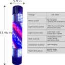 33" Colorful Rotating LED Salon Light, Barber Pole, Barber Poles Outdoor, Barber Shop Signs Pole Rotating Illuminated Light Hair Salon Shop Beauty Sign, Wall-Mounted, Outdoor rain-Proof