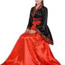 Ez-sofei Women Chinese Traditional Ancient Hanfu Costume For Stage Performance Dress (Black, S)