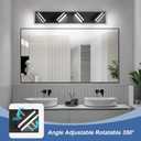 Modern LED Bathroom Lights Fixtures 4-Light,Metal Black Acrylic Wall Lighting,Vanity Lights for Bathroom Over Mirror 6000k 27in, 27.17 in
