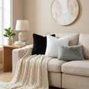 Pallene Faux Fur Plush Lumbar Throw Pillow Covers 12x20 Set of 2, Soft Fluffy Couch Pillow Covers for Living Room, Grey
