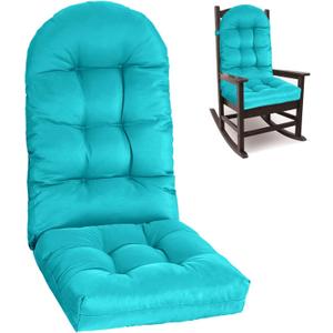 Adirondack Chair Cushion, Rocking Cushions 44x19.4x4 inch, High Back Patio Recliner Cushion of Upper and Lower with Ties, Sunscreen and Fade-Resistant Lake Blue1 (Turquoise)