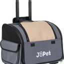 Pet Bag Carrier with Wheels, Pet Backpack with Wheels, Small Dog Carrier, cat Carrier, Detachable Wheels, Travel Bag, Pet Trolley, Soft Sided Carrier with Wheels, Foldable Carrier (Oat Grey)