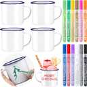 Newtay 16 Pcs Graduation DIY Mug Painted Mug Kit Personalized Coffee Mugs You Can Decorate Coffee Decorating Kit Graduation Your Own Christmas Father's Day Crafts for Kid Craft Drinking