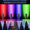CO2 Jet Machine with 12 RGB LEDs & DMX512 Control, 19ft High-Output CO2 Cannon Fog Machine for DJ, Nightclub, Concert, Wedding, Party, Stage Show- Professional Portable Stage Effect Equipment, 1-Head Version
