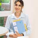 POPRUN Teacher Planner 2025-2026, (Letter Size - 8.5'' x 11'') Academic Lesson Planner (July 2025 - June 2026), with Monthly Tabs, Thick Papers, 2-Sided Pocket, Leather for Teachers, Champagne Gold