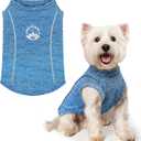 PETCARE Sun Protection Dog Shirts for Small Dogs Quick Dry Soft Stretchy Dog T-Shirts with Reflective Label Tank Top Sleeveless Vest Pet Clothes, Athletic Fabric, Navy, XL (Chest 22" Length 17.7")
