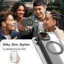 ZHK 360 Rotatable Ring for iPhone 12/12 Pro Case Magnetic, [Military Grade Drop Proof] [Translucent Frosted Back Panel] Slim Non-Slip Matte Phone Case for iPhone 12/12 Pro 6.1'', Space Black