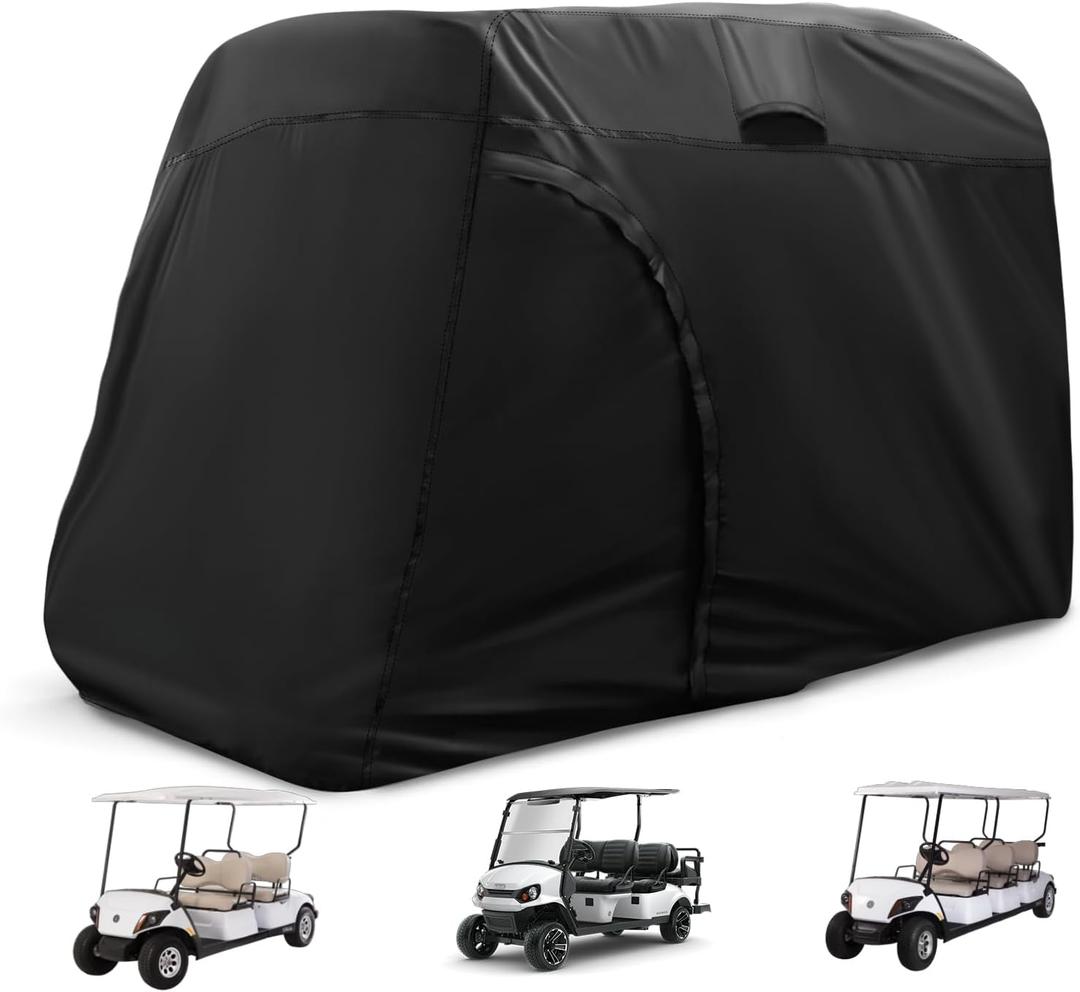 Golf Cart Cover,420D Waterproof Golf Cart Seat Covers, Golf Cart Accessories Fits for Yamaha, Honda, Club Car, Ezgo Golf Carts, Size: 125"L x 56"W x 78"H for 4/6 Seats