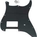 KAISH 11 Hole ST/Strat Style One Humbucker Guitar Pickguard Scratch Plate for Delonge Stratocaster/Strat Black 3 Ply
