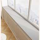 Window Sill Cushion Pad - Narrow Adjustable & Waterproof Window Seat Mat for Bay Windows, Absorbent Dust-Proof Liner with Non-Slip Backing,Cut-to-Fit (Light Grey, 79''x8'')