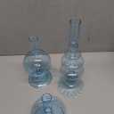 Rtteri 3 Pcs Glass Candlestick Holders Glass Candle Holders Groovy Wavy Elegant Taper Candle Stick for Wedding Home Birthday Party Christmas Halloween Decoration Windowsill Decor(Light Blue)