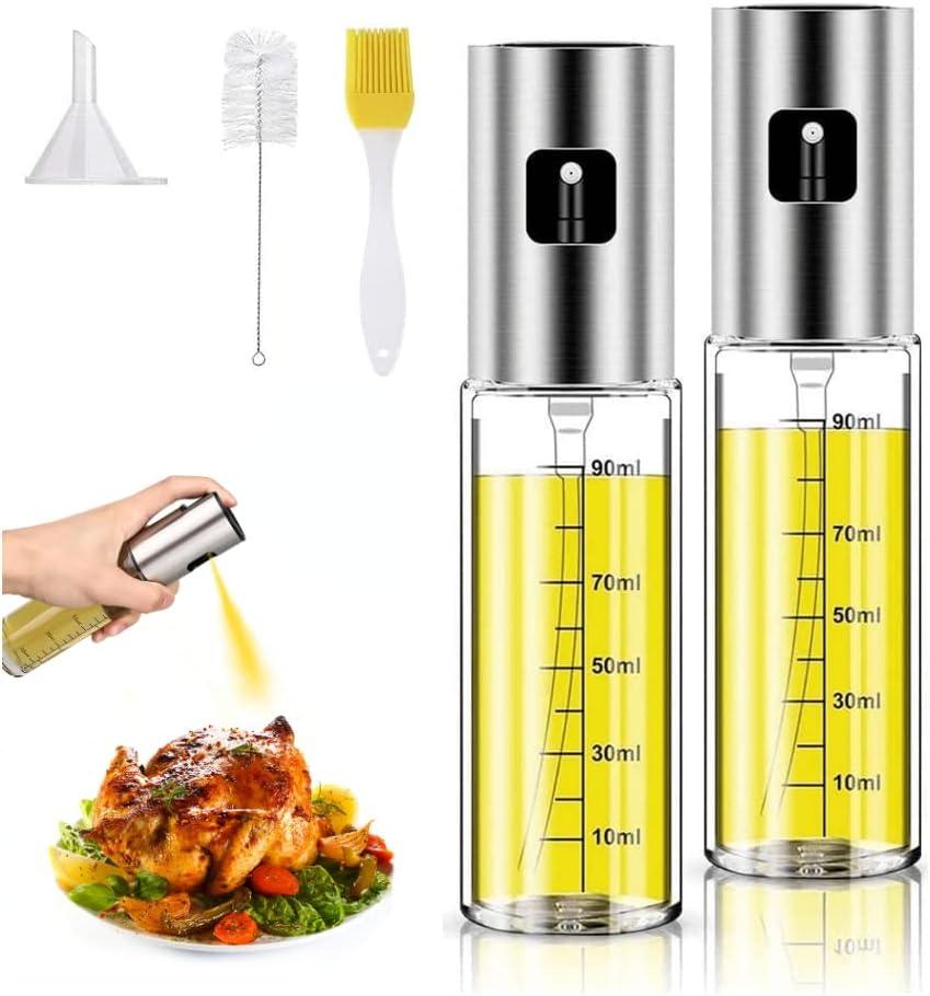 Oil Sprayer for Cooking, 2 Pack Olive Oil Sprayer Mister, Oil Spray Bottle for Kitchen, Portable Kitchen Gadget for Air Fryer, Baking, Salad, Grilling, Roasting,Olive Oil Dispenser Set (3.4 Ounces) Oil Sprayer for Cooking, 2 Pack Olive Oil Sprayer Mister, Oil Spray Bottle for Kitchen, Portable Kitchen Gadget for Air Fryer, Baking, Salad, Grilling, Roasting,Olive Oil Dispenser Set (3.4 Ounces)