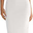 LILLUSORY Knitted Dresses Twisted Front Bodycon Dress with Back Slit (Small, White)