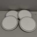 Wembanma Flush Mount LED Lighting Round  8 Inch Dimmable 5CCT Ultra Thin Surface Mount Light, No Flicker and Edgelit Flat Panel Light for Wet Location, 8 Inch 4Pack Silver