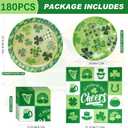 180PCS St. Patrick's Day Party Supplies - Shamrock Paper Plates & Napkins Kit for Happy St. Patrick's Day Decorations, Includes Dinner & Dessert Plates