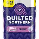 Georgia Pacific QUILTED NORTHERN ULTRA PLUSH TOILET PAPER, 8 MEGA ROLLS (Pack of 1, White)