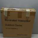 Illuminated Large Indoor Outdoor Clock,18 Inch Smart Night Light Sensor Star World Map Outdoor Clocks Waterproof,Outdoor Wall Clock with Thermometer & Hygrometer for Patio, Garden, Pool (Oil Rubbed Bronze)