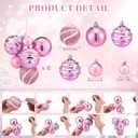 Soulchen 6 Set/36 Pcs Pink Christmas Ball Clusters 1.2" to 2.4" Bubble Gum Pink Ornaments for Christmas Tree DIY Xmas Wreath Shatterproof Glittered Ball Clusters Hanging Ornaments for Xmas Home Decor