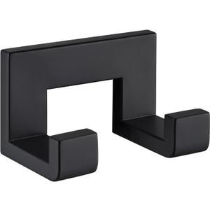 Angle Simple Double Towel Hook, Stainless Steel Bathroom Hand Towel Holder, Wall Coat Double Hook, Matte Black