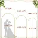 Wedding Arch, Metal Arch Backdrop Stand, Balloon Arch Stand Wedding Frame for Ceremony Decoration (Gold, 7.2FT, 6.6FT, 6FT Arch Backdrop)