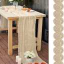 10 Pcs Beige 10FT Cheesecloth Table Runner 23"x120" Romantic Cheese Cloth Table Runner Boho Rustic Gauze Table Runners for Wedding Arch Engagement Bridal Baby Shower Birthday Party Anniversary Dcor