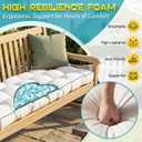 Outdoor Bench Cushion, Tufted Patio Seat Pad for Garden Bench, Porch Swing, Indoor/Outoor Furniture (Cream, 42X16X4)