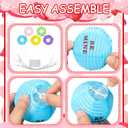 10 Pcs Valentine's Day Conversation Hearts Light String Decor 9.8ft Conversation Heart Lanterns Battery Operated Hanging Pastel Fabric Romantic Decor with 2 Lighting Modes for Room Patio Wedding