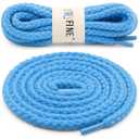 YJRVFINE Thick Round Rope Shoelaces: 51" Sky Blue Chunky Sneaker Shoe Laces