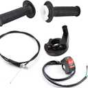 CALU LUKY 22mm Twist Throttle Accelerator Handle Grips, 50 90 110 125cc Pit Bike Dirtbike (Handle Grip + Cable + Throttle Clamp + flameout Switch)