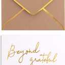 Winoo Design Gold Beyond Grateful Thank You Cards with Envelopes - 36 PK - Thank You Notes with Gold Foil Letterpress 4x6 Inches Blank Note Cards for Business Graduation Wedding Baby Shower