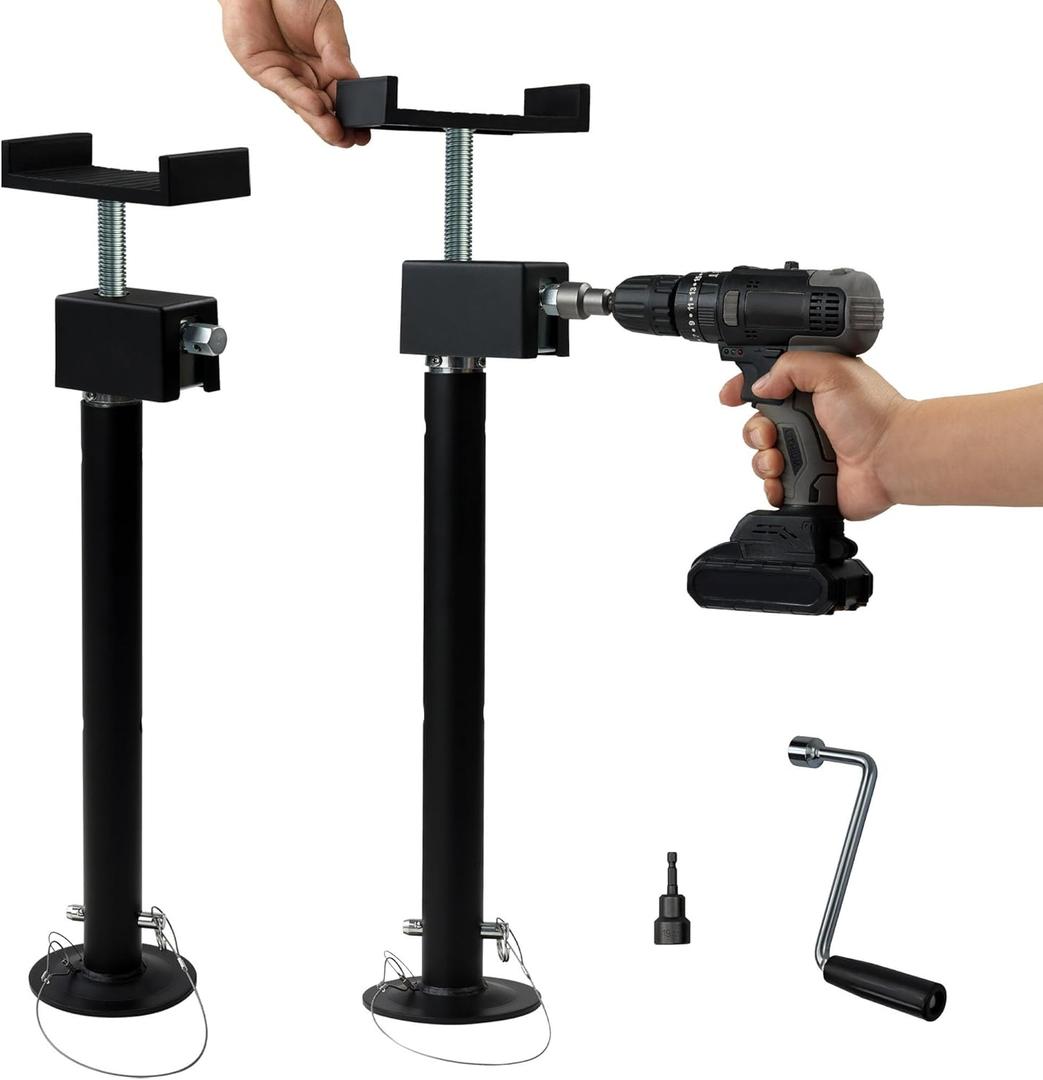RV Slide Out Supports Heavy-Duty Jacks Stabilizer 20" to 48" Set of 2 Drill & Manual Adjustment with Anti-Vibration Rubber