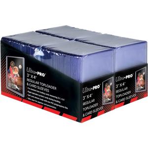 Ultra PRO 3" x 4" Clear Regular Toploaders for Cards with Card Sleeves Bundle Standard Size 200ct Trading Baseball Toploader Card Sleeve Protectors