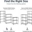 Amazon Basics 5-Shelf Multipurpose Adjustable Steel Garage Shelving Unit, Storage Rack for Kitchen, 200 lbs Per Shelf, Easy Assembly, 13.4"D x 23.2"W x 60"H, Black