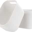 JOIKIT 6 Pack White Storage Bins with Handles, 10 x 7 x 6.3 Inch White Bathroom Kitchen Organizer Bin, Plastic Vanity Storage Bins Container Under Bed Sink for Hand Soap, Towels, Bath Balls