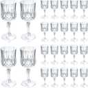 24 PCS Plastic Glasses 7oz,Clear Plastic Goblets Drinkware Glasses, White Glasses, plastic water goblets for Wedding Bar Juice Grand Event Party (Clear)