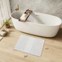 AMOAMI Waffle Bath-Mat, Super Absorbent Bath Mats for Bathroom, Boho Bathroom Rugs Non Slip Washable, Ultra Soft Bathroom-Mat with Tassels Bath Rugs for Floor Mat, 17" X 24" White